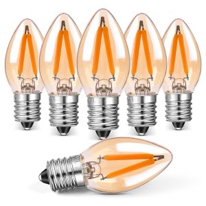Vintage C7 LED Night Light Bulbs 220V 1W E12 E14 Candelabra Base Decorative LED Candle Bulbs Equivalent to 10Watts Incandescent Bulb Chandelier Pendant Light Salt Lamp Replacement Bulb