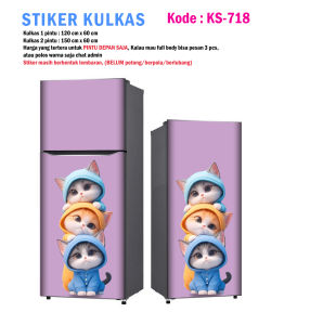 Stiker Kulkas 1 Pintu dan Sticker Kulkas 2 Pintu Tiga Anak Kucing