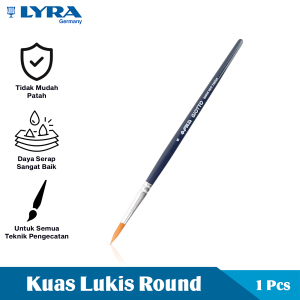LYRA Kuas Lukis France Serie 500 1 Pcs Taklon Round Art Brush Painting Brush Peralatan Melukis LYR-560000