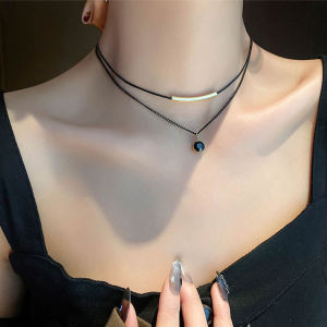 Frascati New Jewelry For Womens Mysterious Black Crystal Pendant Necklace Party Luxury Necklace Girls Accessories