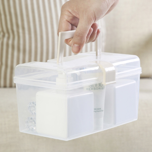 Large-capacity Clear Plastic Medicine Storage Box First Aid Carrying Case With Top Handle Latch Lock