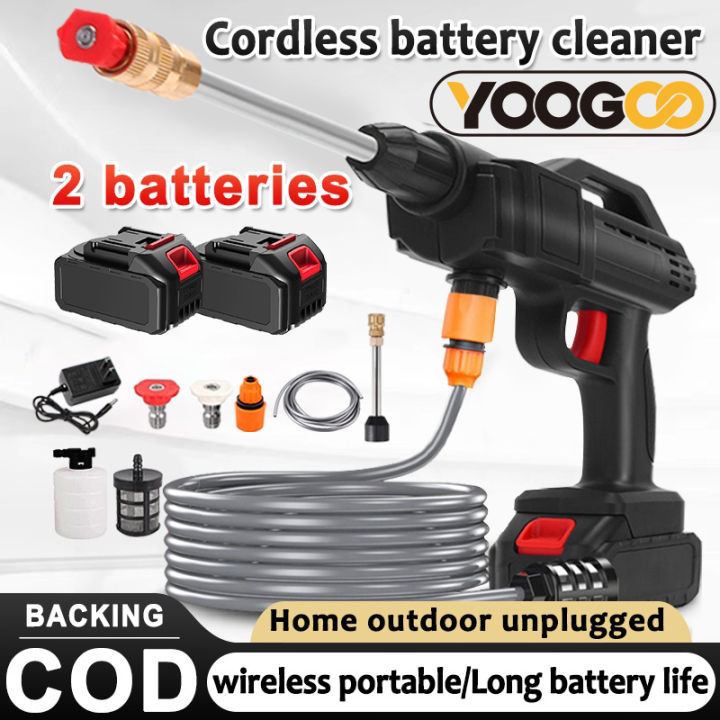 ★COD★ High Pressure Washer with Baterai 48VF Alat Cuci Mobil Cuci Motor  Tekanan Tinggi Tanpa Kabel Cleaning Mahine Cordless Car Wash Spray Gun
