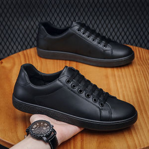2025 new white shoes solid color versatile Korean version of trendy athleisure board shoes for men