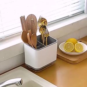 Multifunctional Large Capacity 3 Grid Drain Chopsticks Cage – Storage Holder & Cutlery Drainer Spoon & Fork Shelf Rack Kitchen Organizer for Utensils Dish Rack Accessories-152c4c8b