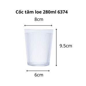 Cốc Tăm Loe Nhựa PP Uống Nước Gia Đình 6372/3/4/6 Ly Nhựa Chắc Chắn Bền Đẹp Dễ Vệ Sinh - TADAHOME