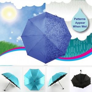 payung Lipat motif  Dimensi Lapisan Hitam ANTI UV Magic 3D Umbrella / Ajaib Keluar Motif Saat Terkena Air Gelombang bisa cod gratis ongkir