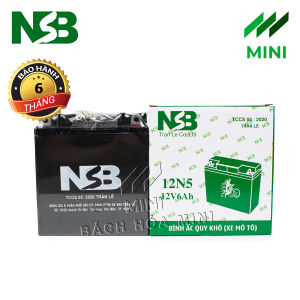Bình ắc quy khô NSB 12N5 (12V – 6Ah) dành cho các loại xe máy Honda Yamaha Suzuki ….