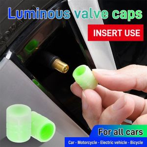 【16pcs】 Universal Luminous Tire Valve Cap Car Wheel Hub Glowing Dust-proof Decorative Tyre Rim Stem Covers Applicable Motorcycle Bike 4pcs/bag
