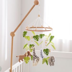 Baby Crib Mobile Rattle Toy For 0-12 Months Cartoon Felt Forest Animal Bed Bell Hanging Wooden Bracket Mobile Newbaby Rattle Toy2026
