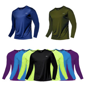 [Local Stock] VCC Mens Quick Dry Long Sleeve Gym Running Moisture Wicking Round Neck T-Shirt Training Exercise Gym Sport Shirt Tops Lightweight