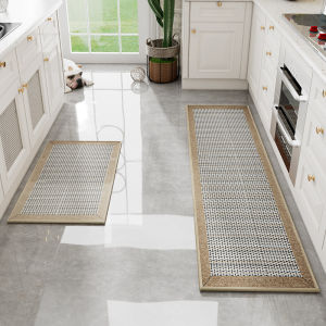 Kitchen Floor Mat Water Absorption and Oil Absorption Non-slip Bathroom Mat Rug Weaving Door Mat Entrance Anti-fatigue Carpet Household Dirt-resistant Non-wash and wipeable Nordic Carpet Long Runner Rug Kitchen Foot Pad