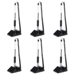 Professional Counter Coil Pens Pack of 6 with Adhesive Chain Perfect for Hotel Front Desk Offices and Study Room