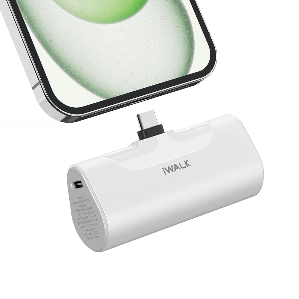 แบตเตอร์รี่สำรอง iWALK LinkPod4 ความจุ 4500mAh หัวชาร์จTypeC สี White  รองรับการชาร์จเร็ว 20W_0