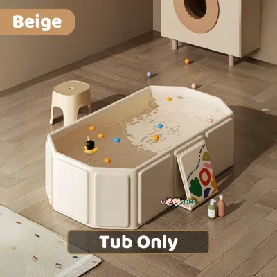 👶🏻Woobbies Baby Bathtub for Home Use Foldable and Portable Design Extra Long and Thick for Convenient Bathing