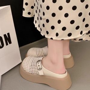[Free Shipping] 2026 Summer New Retro Woven Slip-On Sandals With Thick Soles And Hollowed-Out Design For Women