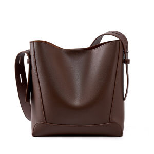 Yimo 2025 Spring/Summer Womens Bag Crossbody Bag Versatile Genuine Leather Single Shoulder Large Capacity Commuter Bucket Bag