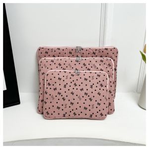 MIRELAE Flower Print Laptop Case Protective Corduroy Laptop Sleeve Lightweight Tablet Protective Pouch School