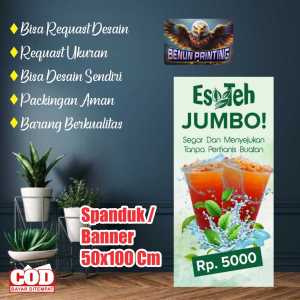 Spanduk Banner 50x100 Es Teh Jumbo Bisa Request Desain
