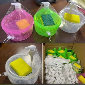 BELLA - DISPENSER SABUN CUCI PIRING PUMP BULAT / KOTAK INNOVASI TERBARU FREE SPON BUSA HIJAU - PASTI MURAH