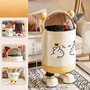 Trash Can High Foot Dustbin Kitchen Rubbish Bin Desktop Bin Table Bin Tong Sampah 垃圾桶