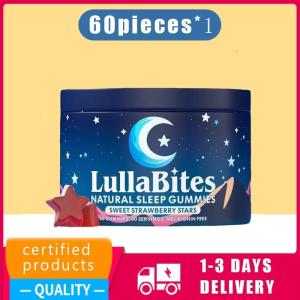 LullaBites natural sleep gummies with sweet strawberry flavor 60 pills without melatonin improve sleep difficulties insomnia poor sleep quality - take 1 pill before bedtime