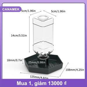 【CANAMEK】 Loài bò sát nước trung chuyển Bát thực phẩm trung chuyển chai nước cho loài bò sát Pet lớp phủ chống trượt nước tự động Dispenser cho Thằn Lằn