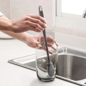 COMBO 2 CỌ RỬA VỆ SINH LY CỐC BÌNH SỮA SILICON CÁN DÀI