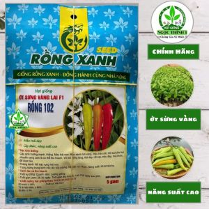 Hạt Giống Ớt Sừng Vàng Lai F1 Rồng 102 RỒNG XANH - Kháng bệnh tốt (nổ trái rụng trái non) (Gói 5gr)