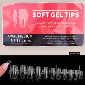 550Pcs Matte False Nail Extension Tips Frosted Fake Coffin Almond Oval Square Soft Gel Tips Acrylic