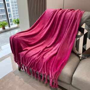 Cá nhân bện Chăn nỉ mỏng mềm mại ấm áp Tassel Nap sofa Chăn điều hòa không khí giường cuối trang trí thros chăn
