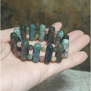24mm (height) Premium natural untreated Bloodstone bracelet [Natural Crystal] 24毫米(高)天然无优化血石手链