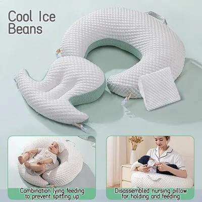 Baby Pillow for Feeding 15° Anti-vomiting Nursing Pillow 2-in-1 Breastfeeding Pillows Head-up Training