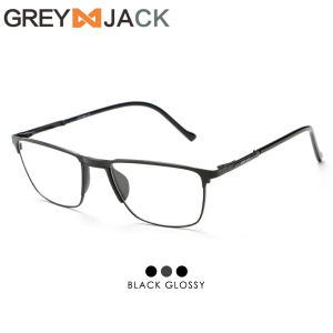 Grey Jack Kacamata Antiradiasi Blueray Model Kotak Bahan Metal Simple RIngan Fashion Pria dan Wanita Bisa Lensa Minus Antiradiasi Blueray Photocromic Bluecromic 90046