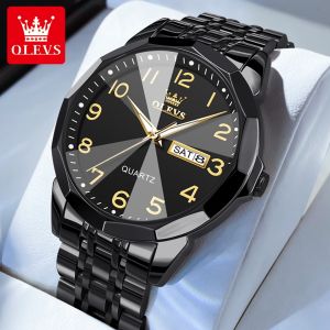 OLEVS Watch for mens Original Waterproof New style High Quality Stainless steel Strap Casual Luminous Watches With Gift Box