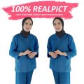 Baju Oka Ok Jaga Petugas Medis Lengan Panjang Pakaian Baju Seragam Kerja Perawat Drill Murah Terbaru Lengan 3/4 7/8 Pendek Med  Scrub Perawat Panjang Varian Warna Unisex Non Rok Bisa Atasan Saja Laboratorium Murah Bogor. 