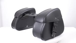1 Pair Motorcycle Saddlebags with Pas Lock Panniers Rear Side Bags Luggage Storage PU Leather Large Capacity Waterproof