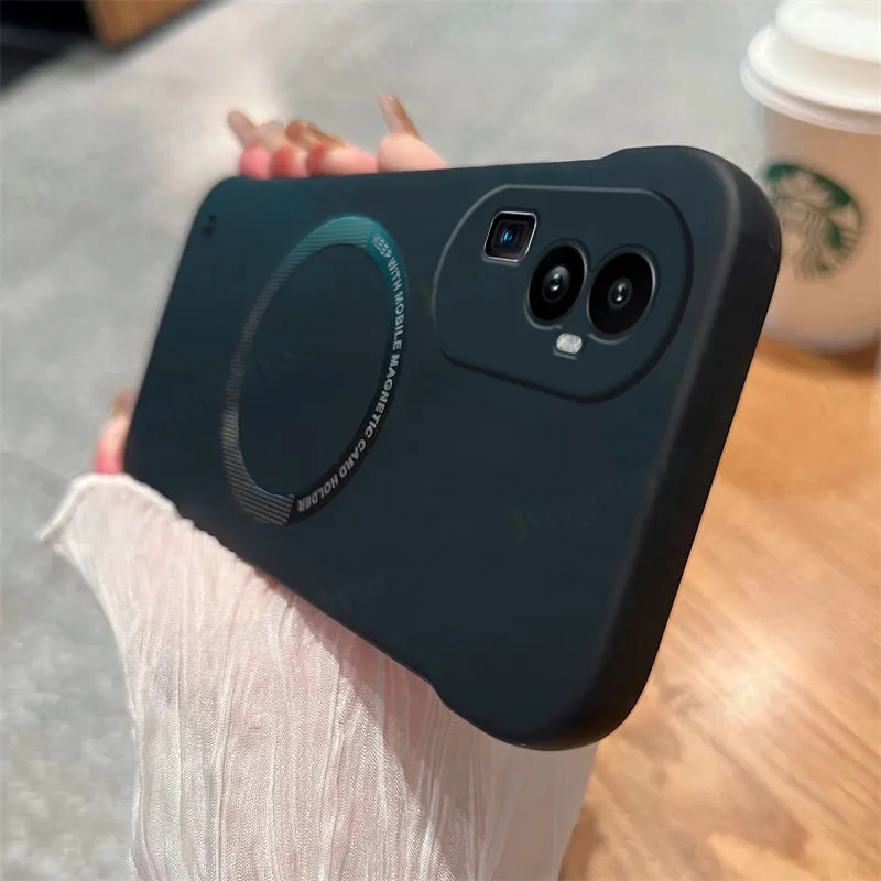 Jingsanc Magsafe Wireless Charging Blue Case For OPPO Reno 10 Pro  Plus 5G Find X5 X3 Pro 5G Frameless Ultra-Thin Matte Hard PC Shockproof 