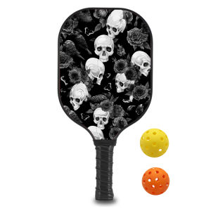 Pickleball Paddles Set with 1 Rackets 2 Pickle Ball 1bag Fiberglass and Graphite Face Non-Slip Grip USAPA Approved ID 60625-1654451012