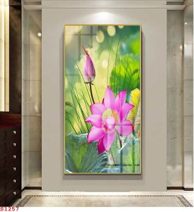 Gạch tranh 3d hoa sen đẹp