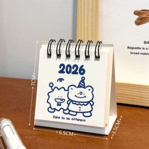 COMEMECO Portable 2026 Desk Calendar Cartoon Mini Monthly Planner Calendar Plan Book Desktop Ornaments