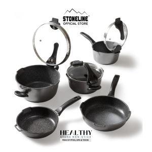 STONELINE® FUTURE Cookware Set of 8 18/20/24 | with Strainer Lid