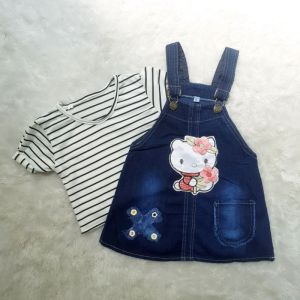 Setelan Jeans Anak Perempuan Motif Karakter Lucu Usia 6-36 Bulan