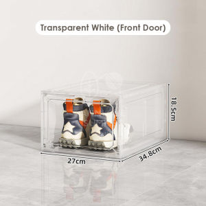 【𝗔𝗦𝗛】【PREMIUM】Stackable Shoe Box Megnetic Front Open Acrylic Transparent Shoe Storage Box