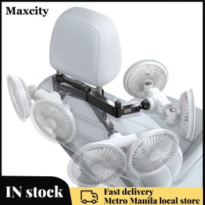 Vehicle USB Powered Fan with Dual Head and Adjustable Rotation for Car Interior Cooling