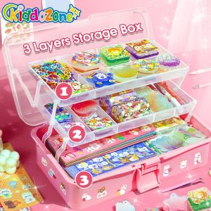 Kiddozone dễ thương Hàn Quốc Guka Sticker Bộ tự làm Đồ Chơi Thủ Công Mỹ Nghệ Trẻ Em Với Kem Keo Và Thẻ Tăng Cường Sáng Tạo món quà sinh nhật hoàn hảo