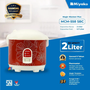 Magic Com Miyako MCM 558 SBC Anti Lengket (2 Liter) / Rice Cooker Miyako Nanoal MCM558SBC
