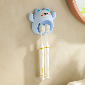 Toothbrush Holder Mounted Toothbrush Toothpaste Cute Storage Organizer Pemegang Berus Gigi 牙刷收纳架