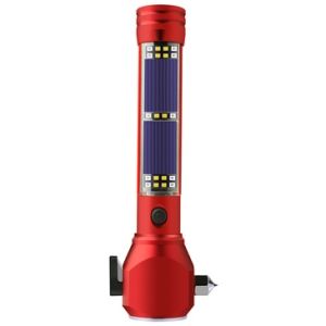 PDM Premium LED Torch Light 16 in 1 Multifunction Solar / UBS Charging Emergency Flashlight / Siren 120db / Compass