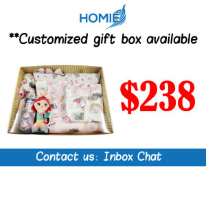 HOMIE Customized Newborn Baby Gift Set Box / Personalized Baby Hamper / Welcome Baby Boy Girl Gifts