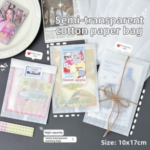 GTRBFDS DIY Jewelry Storage Bags Translucent White Sandblasted Cotton Small Card Storage Bag Multifunctional Gift Packaging Bags for Card Earring Necklace
